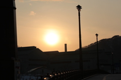 夕日の街