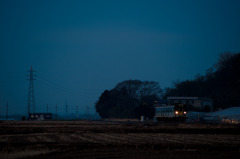 夕暮れの久留里線