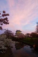 松前城の夕暮れ