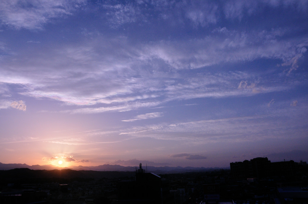 雲と日の入り