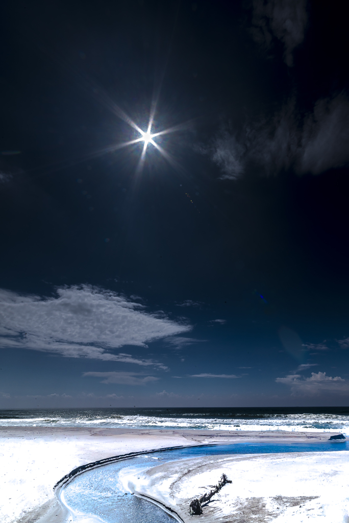 カーブする河口