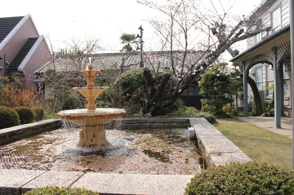 噴水のある景色