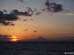千葉からのサンセット富士