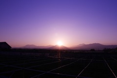 北信五岳に沈む夕日