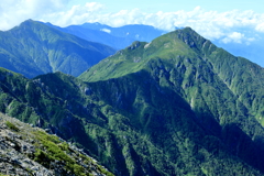 三ノ沢岳と中央アルプス主脈