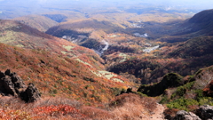 麓に向かって　那須　峰の茶屋跡付近より