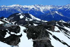 春を迎える乗鞍岳の山頂より