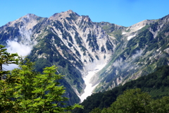 白馬大雪渓 　栂池自然園より