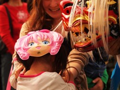 お面対決