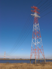 利根川の送電鉄塔