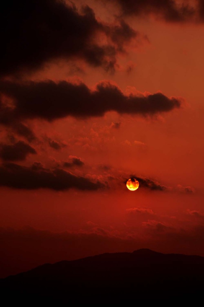 銀閣寺山の夕日