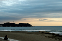 霜月、鵠沼海岸