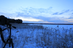 早朝のウトナイ湖
