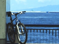 海と自転車