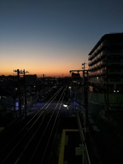 駅夕景