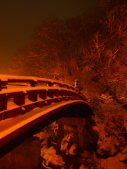 神橋・雪のライトアップ