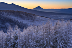 霧ヶ峰の夜明け