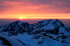 富山湾の夕焼け