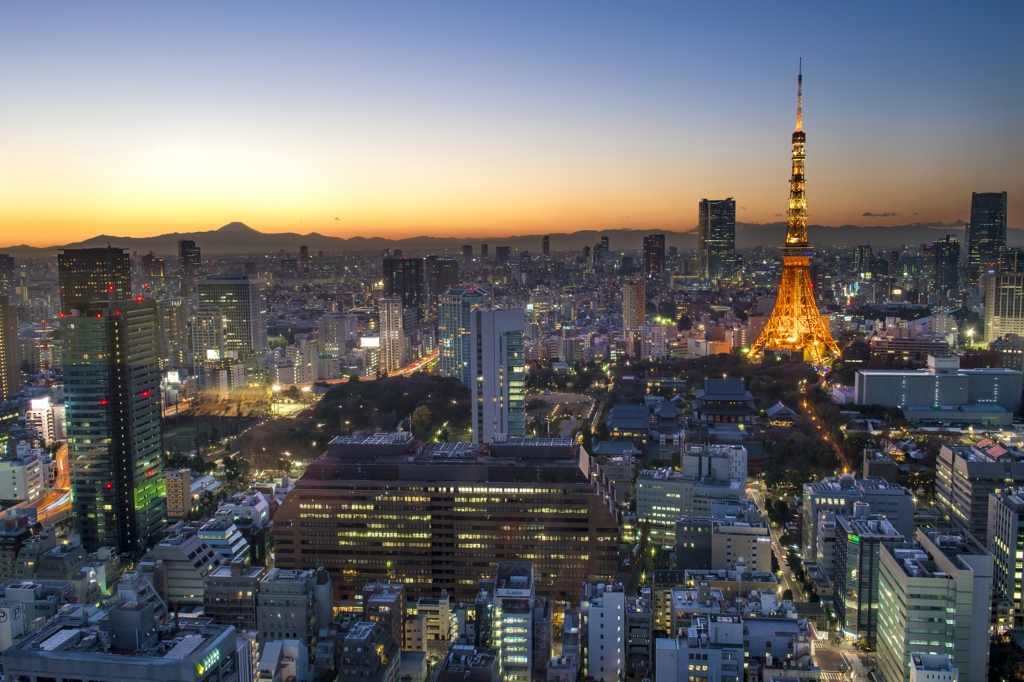 富士の見えた夕暮れ