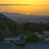 夕陽に輝く街並み