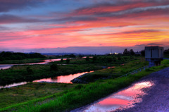 多摩川の夕暮れ