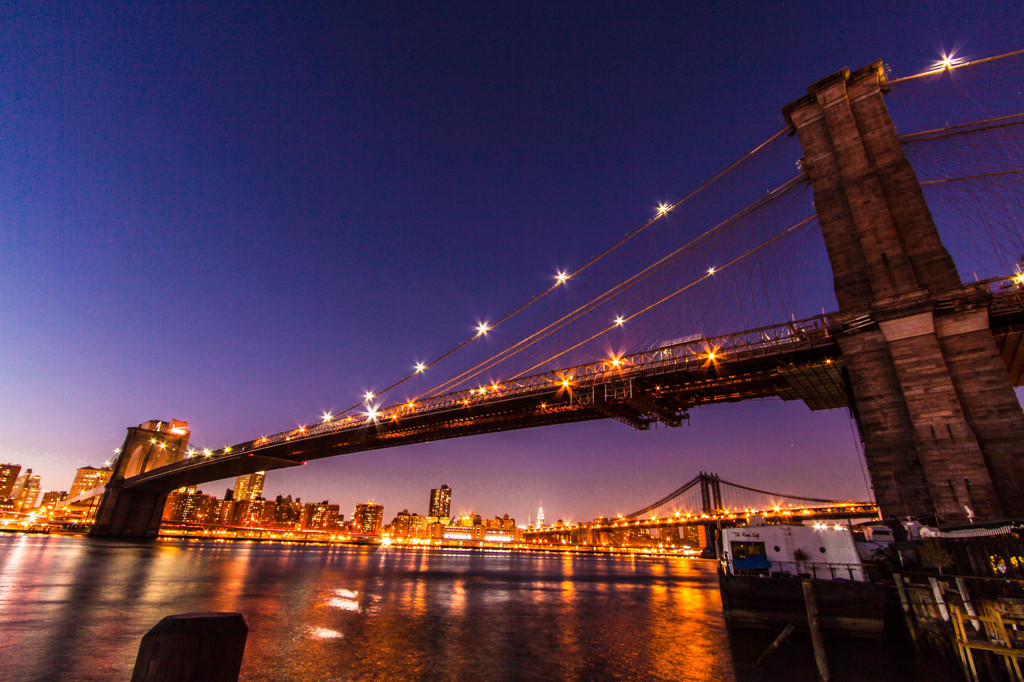 Brooklyn Bridge in Purple