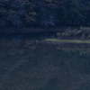 夕暮れのダム湖
