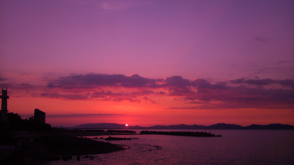 弓ヶ浜の夕暮れ