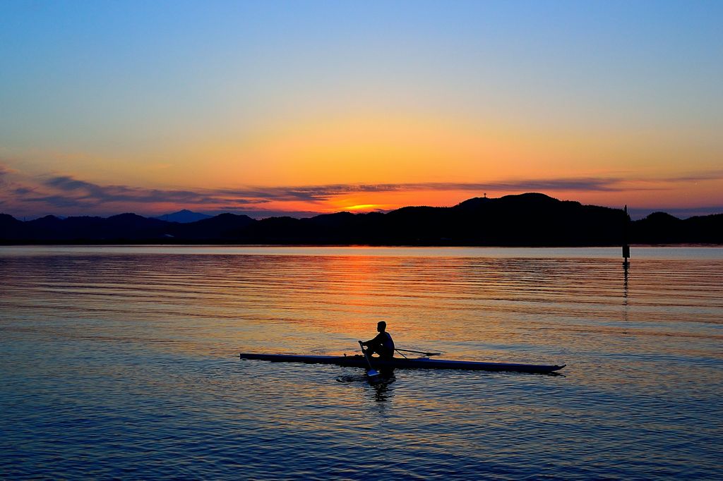 Canoe at sunset