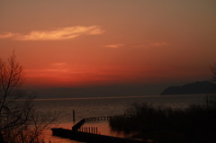 びわ湖の夕暮れ