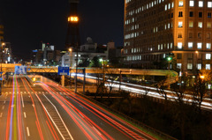 夜の街道