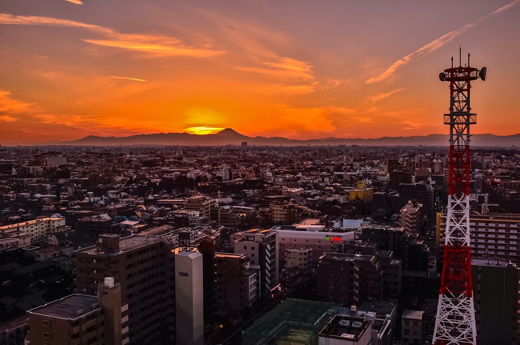 富嶽・師走の夕暮れ