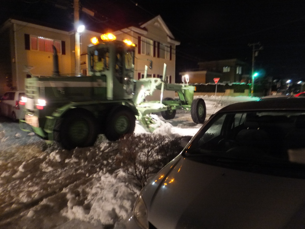 夜中の除雪作業