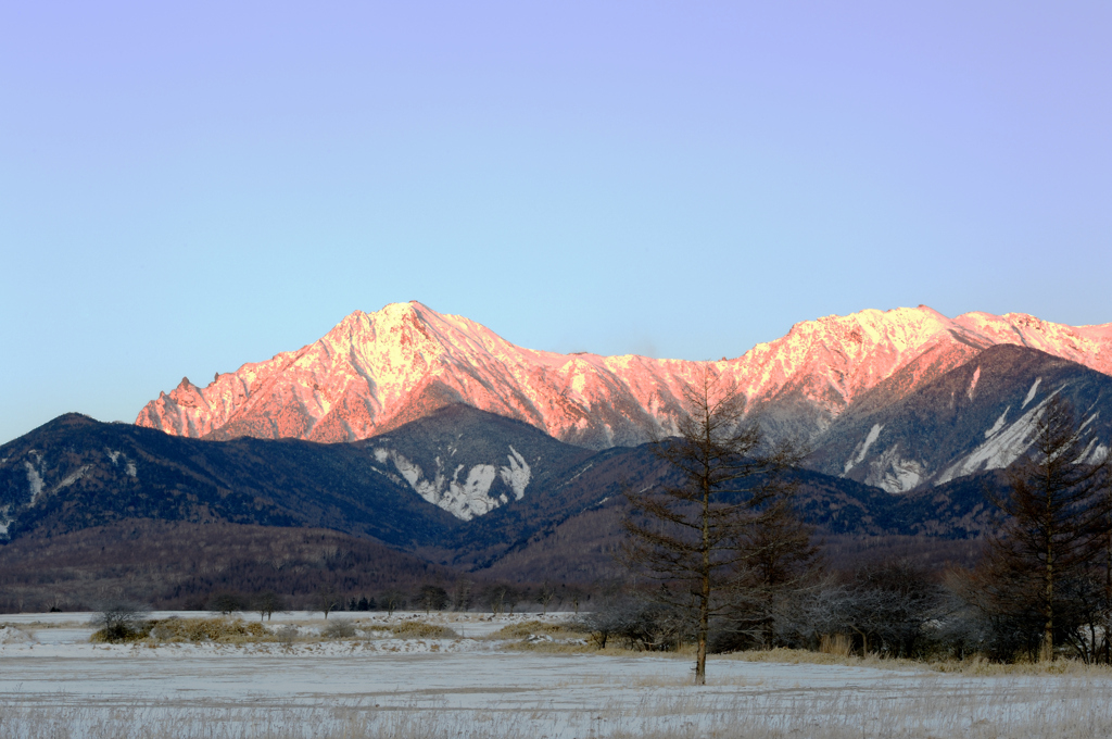 八ヶ岳連山のﾓﾙｹﾞﾝﾛｰﾄ