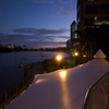 The Brisbane River and a white roof