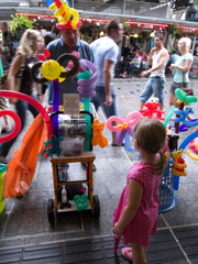 a balloon artist and a girl