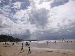 huge clouds above a beach
