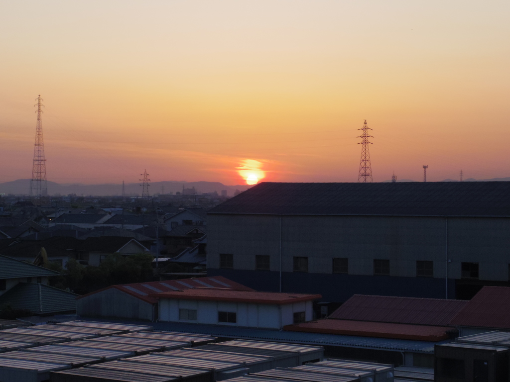 自宅付近からの夕焼け