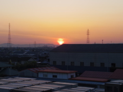 自宅付近からの夕焼け