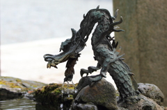 神社にて