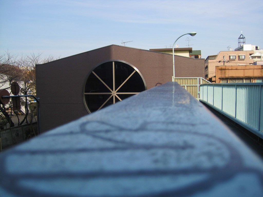 The pedestrian bridge sees...