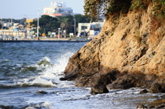 波打ち際の飛沫