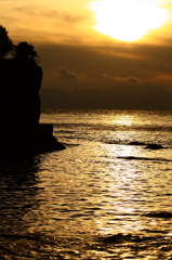 江ノ島で見た夕日