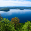 新緑の森と十和田湖ブルー