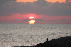 春の夕日