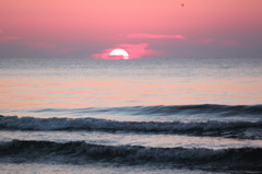 千里浜ドライブウェーの夕陽