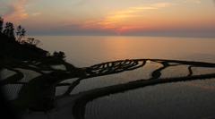 能登千枚田の夕景