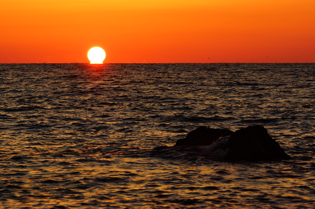 越前の夕日