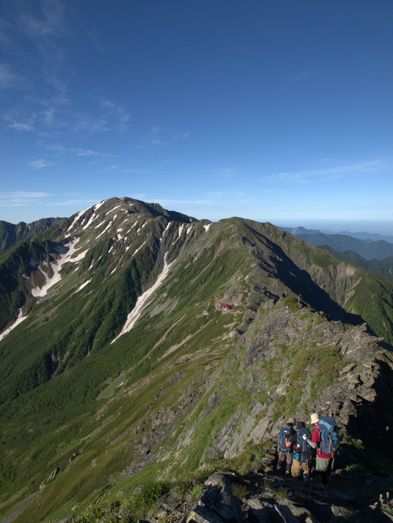 北岳から北岳山荘間ノ岳