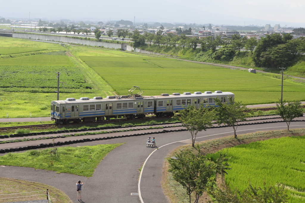 弘南鉄道　弘南線　田んぼアート駅付近